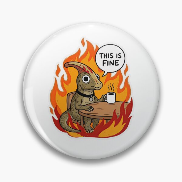Item preview, Parasaurolophus Savoring Fresh Coffee Amid Flames designed and sold by Flying Doggo.