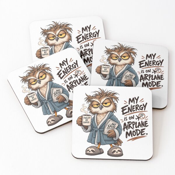 Item preview, Funny Owl Coffee Airplane Mode Quote designed and sold by Blems.