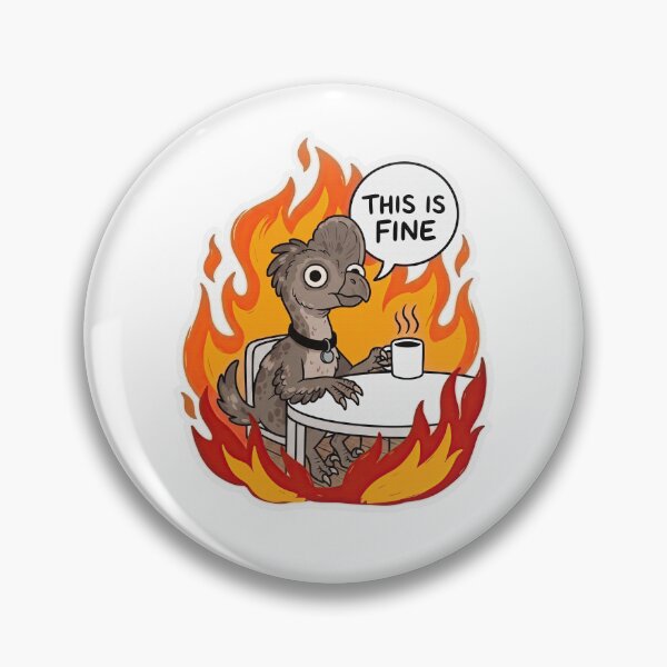 Item preview, Oviraptor Holding Steaming Mug in Blaze designed and sold by Flying Doggo.