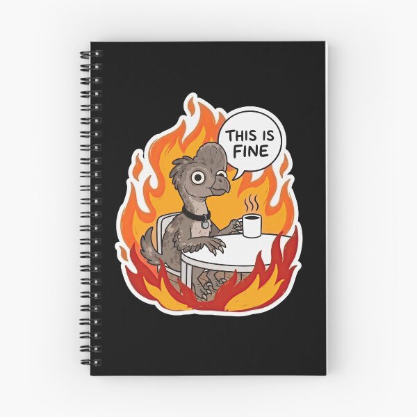 Item preview, Oviraptor Holding Steaming Mug in Blaze designed and sold by Flying Doggo.