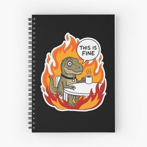 Item preview, Tyrannosaurus Rex Drinking Coffee in Inferno designed and sold by Flying Doggo.