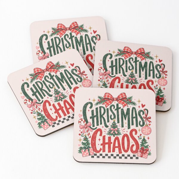 Item preview, Christmas Chaos Joy, Cheetah Camouflage Christmas, Funny Grungy Holiday Quote, Striped Distressed Style, Trendy Retro Xmas Gift designed and sold by Quiajia.