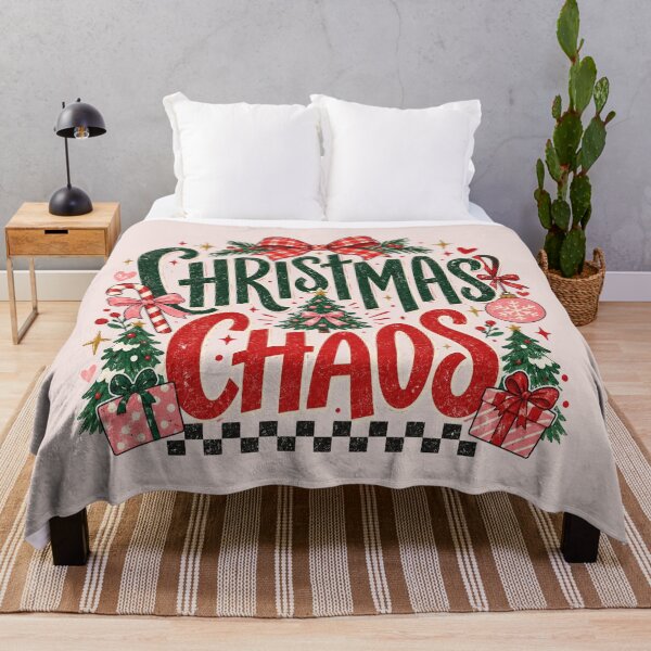 Item preview, Christmas Chaos Joy, Cheetah Camouflage Christmas, Funny Grungy Holiday Quote, Striped Distressed Style, Trendy Retro Xmas Gift designed and sold by Quiajia.