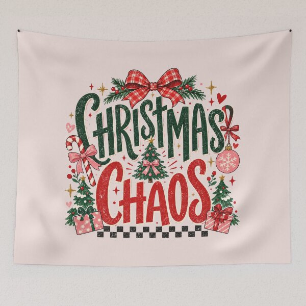 Item preview, Christmas Chaos Joy, Cheetah Camouflage Christmas, Funny Grungy Holiday Quote, Striped Distressed Style, Trendy Retro Xmas Gift designed and sold by Quiajia.
