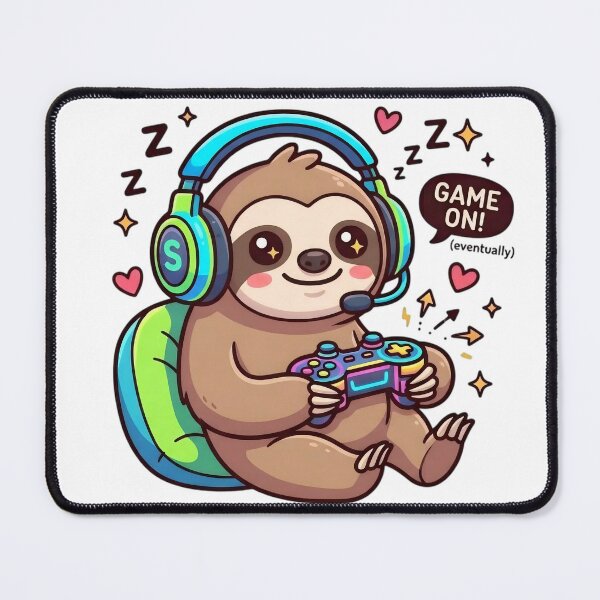 Item preview, Funny Gamer Sloth Game On Eventually designed and sold by Shady-Studio.