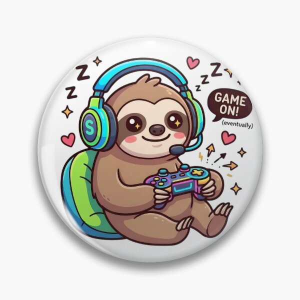 Item preview, Funny Gamer Sloth Game On Eventually designed and sold by Shady-Studio.