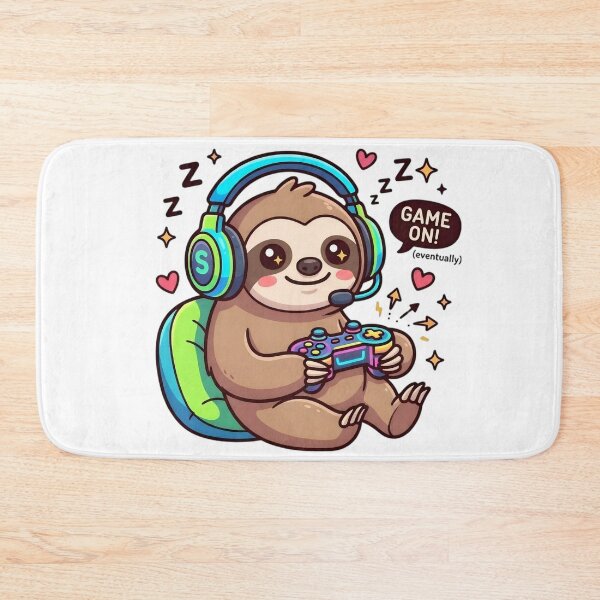 Item preview, Funny Gamer Sloth Game On Eventually designed and sold by Shady-Studio.