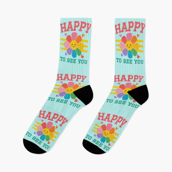 Item preview, Happy to See You Smiling Rainbow Flower Varsity Stripe Elementary Teacher Bus Driver designed and sold by Forevermore.