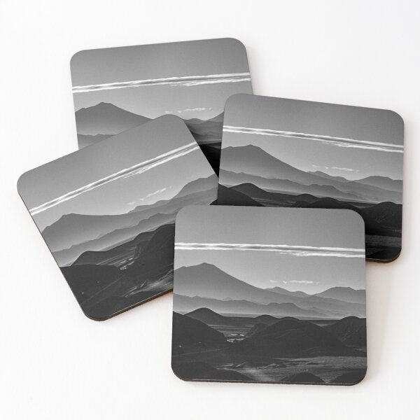Item preview, Aracar volcano silhouette, black and white twilight, Puna designed and sold by Keltoi-art.