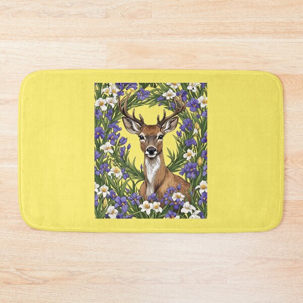 Item preview, MI N. American Buck Surrounded By Lake-Iris Flowers 1 designed and sold by taiche.
