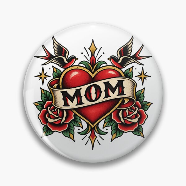 Item preview, Vintage Mom Heart Tattoo with Roses designed and sold by Blems.