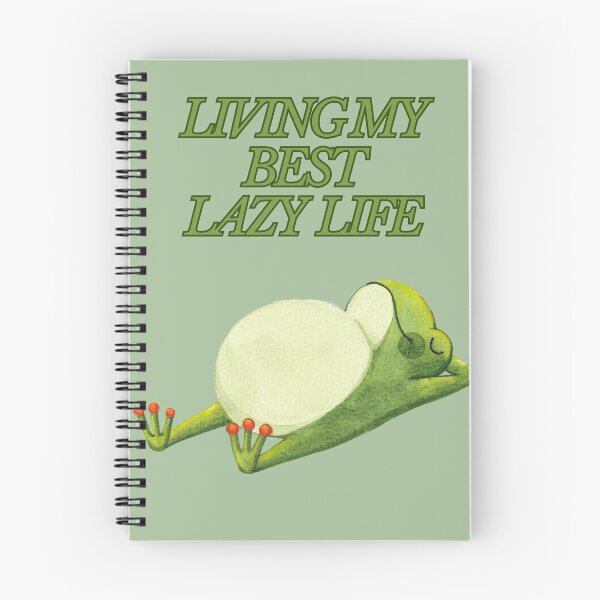 Item preview, Living My Best Lazy Life Funny Frog Illustration designed and sold by BoldPowStudio.