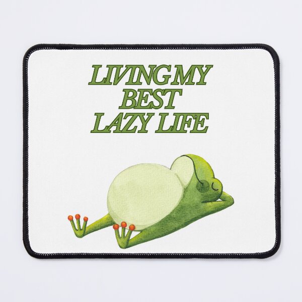 Item preview, Living My Best Lazy Life Funny Frog Illustration designed and sold by BoldPowStudio.