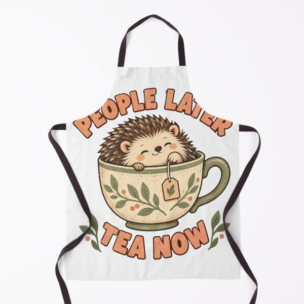 Item preview, People Later Tea Now Cute Hedgehog designed and sold by zero8.design.