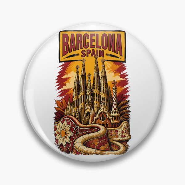 Item preview, Barcelona Spain Vintage Travel Tourism designed and sold by TravelersGems.