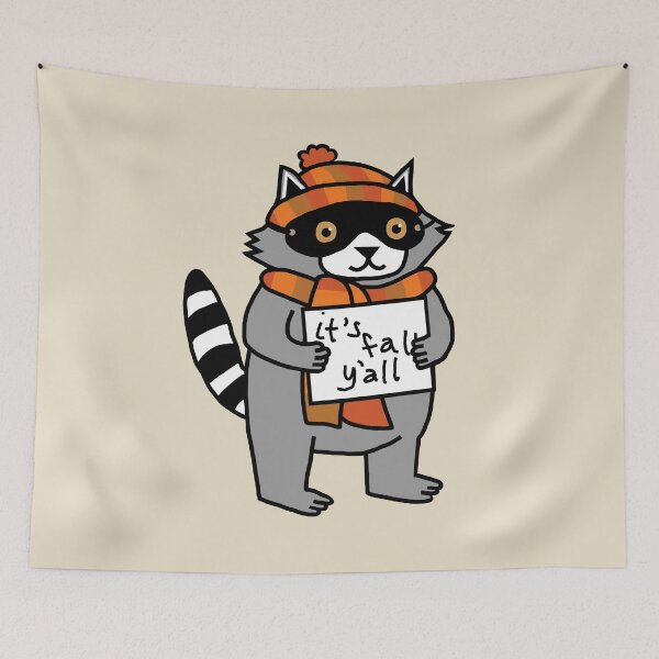 Item preview, Its Fall Yall say Cute Raccoon designed and sold by ellenhenry.