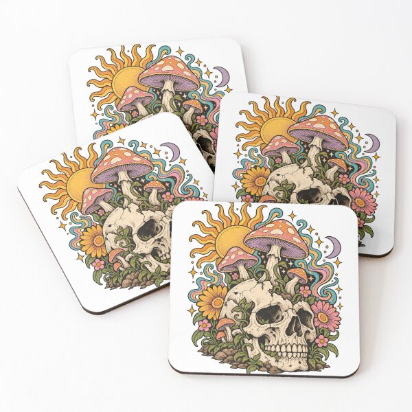 Item preview, Vintage Skull with Growing Mushrooms designed and sold by Blems.