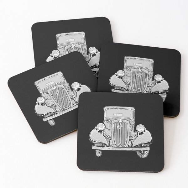 Item preview, Austin Seven Ruby vintage British classic car monochrome designed and sold by soitwouldseem.