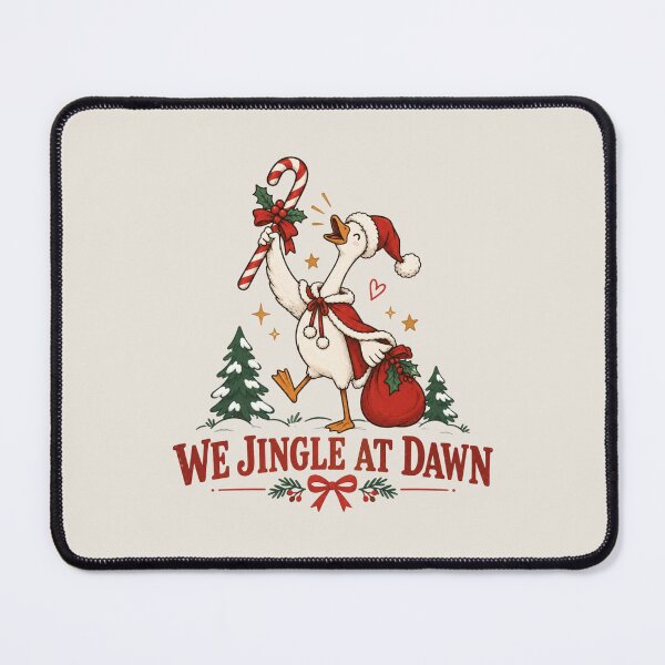 Item preview, We Jingle at Dawn Christmas, Funny Goose and Santa Goose, Festive Holiday Humor, Cute Vintage Christmas, Funny Xmas Gift designed and sold by Quiajia.