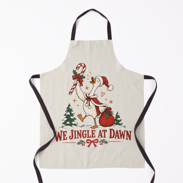 Item preview, We Jingle at Dawn Christmas, Funny Goose and Santa Goose, Festive Holiday Humor, Cute Vintage Christmas, Funny Xmas Gift designed and sold by Quiajia.