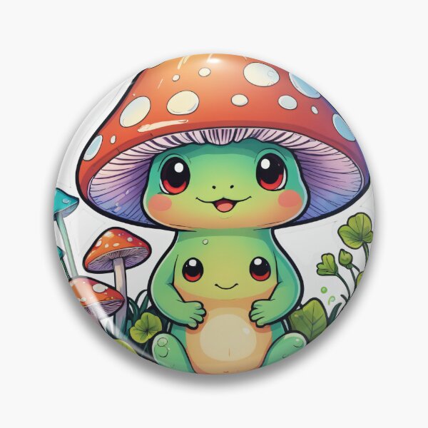 Item preview, Cottagecore Mushroom Character Holographic Rainbow Style – Mushroom lover gift designed and sold by michallechowicz.