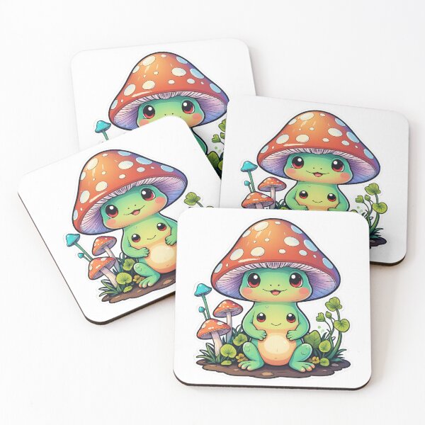 Item preview, Cottagecore Mushroom Character Holographic Rainbow Style – Mushroom lover gift designed and sold by michallechowicz.
