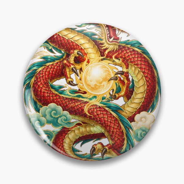 Item preview, Majestic Chinese red dragon with luminous pearl designed and sold by Kallandra.