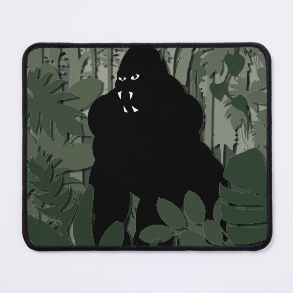 Item preview, Black gorilla tropical jungle paper cutout shadow designed and sold by Keltoi-art.