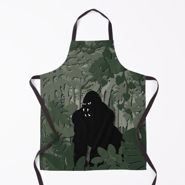 Item preview, Black gorilla tropical jungle paper cutout shadow designed and sold by Keltoi-art.