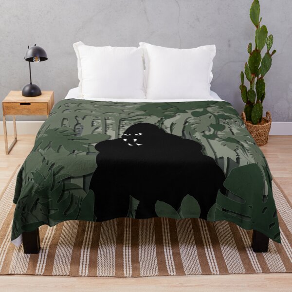 Item preview, Black gorilla tropical jungle paper cutout shadow designed and sold by Keltoi-art.