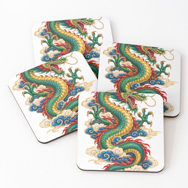 Item preview, Majestic Chinese green dragon in clouds designed and sold by Kallandra.