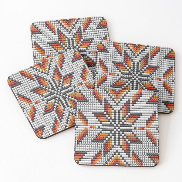 Item preview, Bohemian Aztec kilim 3D beads white designed and sold by Dana Du.