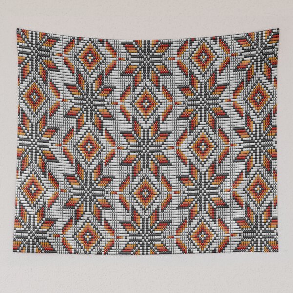 Item preview, Bohemian Aztec kilim 3D beads white designed and sold by Dana Du.
