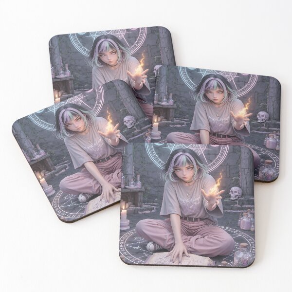 Item preview, Pastel Goth Witch with Magic Flame designed and sold by litleelseart.