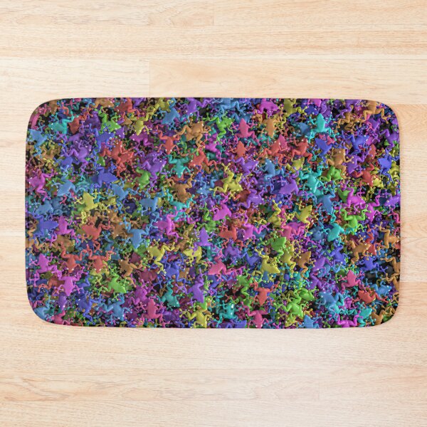 Item preview, Crowd of multicolored 3D frogs, psychedelic mograph pattern designed and sold by Keltoi-art.