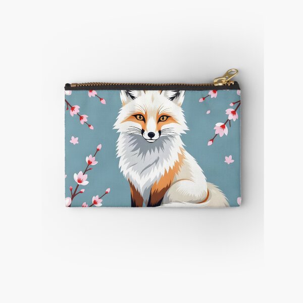 Item preview, A Pretty, Stylised White Fox Framed by Cherry Blossoms designed and sold by DesignedOutside.