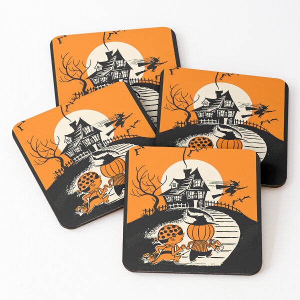 Item preview, Vintage Trick or Treat Kids Haunted House Silhouette designed and sold by ZEtexaxe.