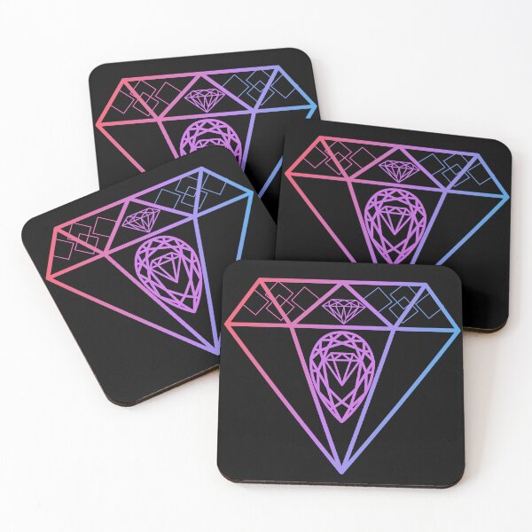Item preview, Neon Geometric Diamond – Pink Purple Blue designed and sold by SkymarArt.