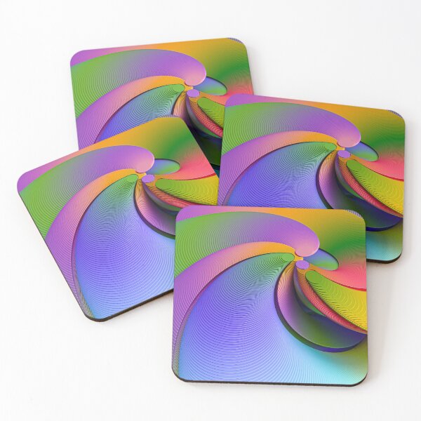 Item preview, 3D rainbow spiral colorful discs swirl designed and sold by Keltoi-art.
