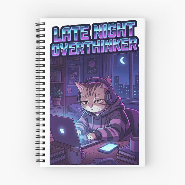Item preview, Late Night Overthinker Lo-fi Anime Cat Aesthetic designed and sold by PANCOSS.