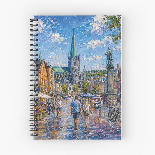 Item preview, Trondheim, Norway – a painting of a summer day in this beautiful Scandinavian city. designed and sold by GalleryKauffeld.