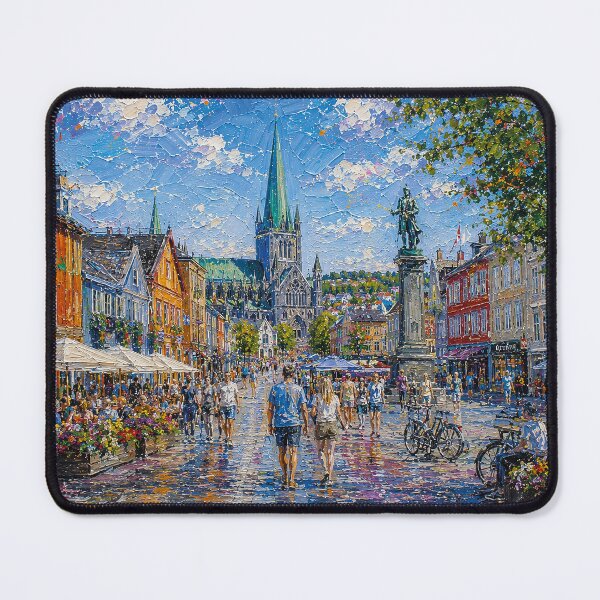 Item preview, Trondheim, Norway – a painting of a summer day in this beautiful Scandinavian city. designed and sold by GalleryKauffeld.