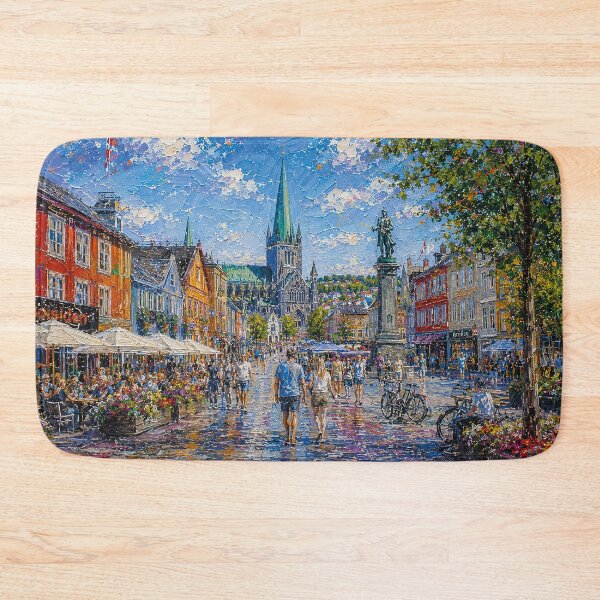 Item preview, Trondheim, Norway – a painting of a summer day in this beautiful Scandinavian city. designed and sold by GalleryKauffeld.