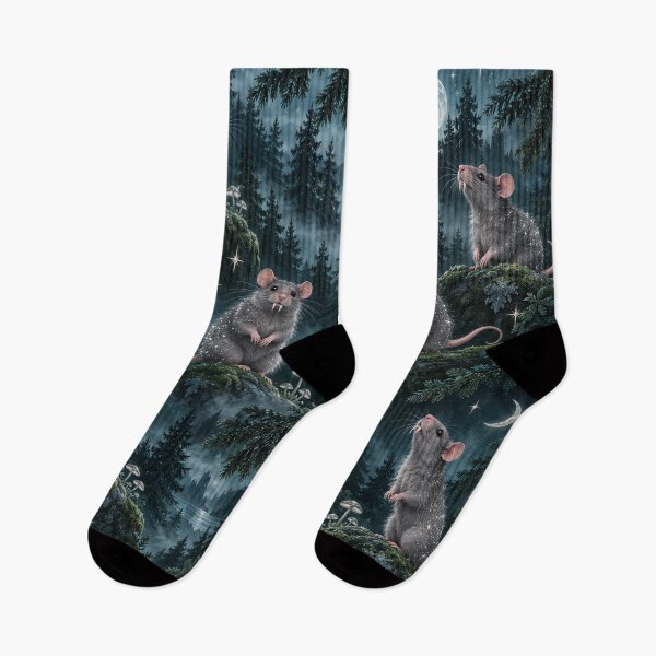 Item preview, Sparkly Vampire Rat Socks Funny Sewer Meme Gift designed and sold by ArcanePrintsxo.