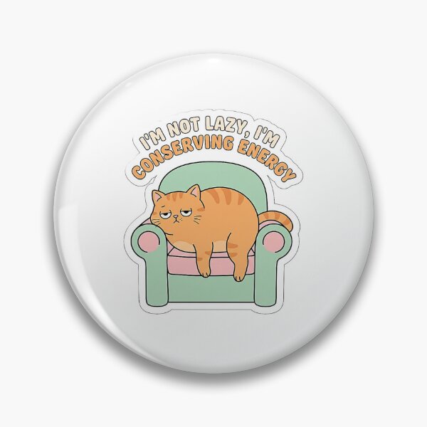 Item preview, Orange Cat Not Lazy Conserving Energy Funny designed and sold by TandCDesign.