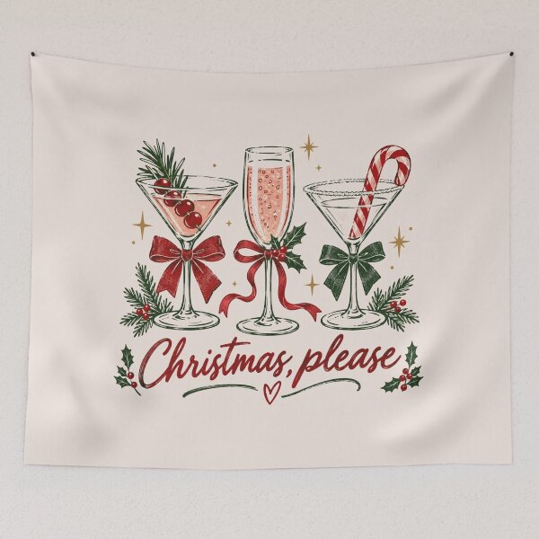 Item preview, Christmas Please, Holiday Martini Cocktail, Funny Christmas Party Quote, Festive Cocktail Lover, Retro Xmas Party Gift designed and sold by Quiajia.