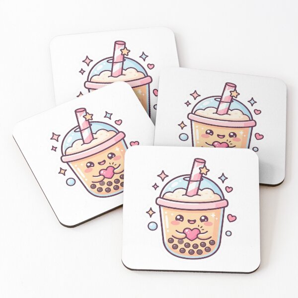 Item preview, Cute Kawaii Boba Milk Tea Holding Heart Sticker designed and sold by Shady-Studio.