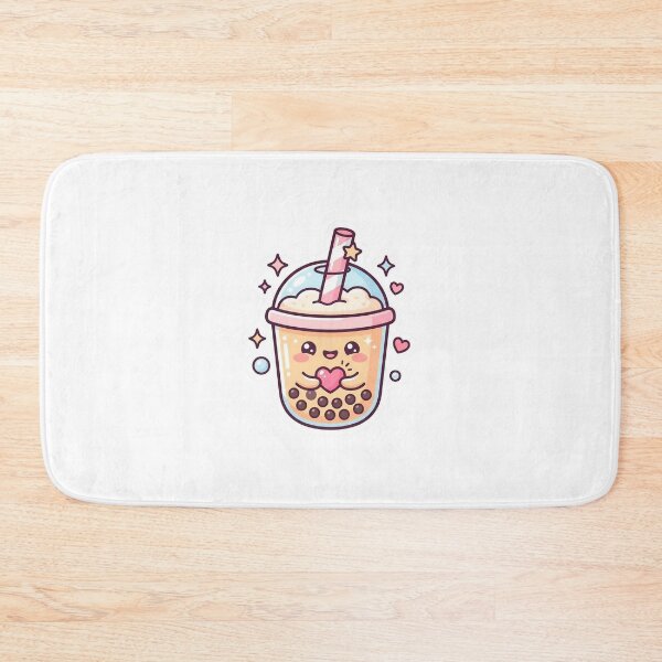 Item preview, Cute Kawaii Boba Milk Tea Holding Heart Sticker designed and sold by Shady-Studio.