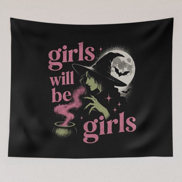 Item preview, Girl Will Be Girls Female Witch Funny Feminist designed and sold by Blok45.
