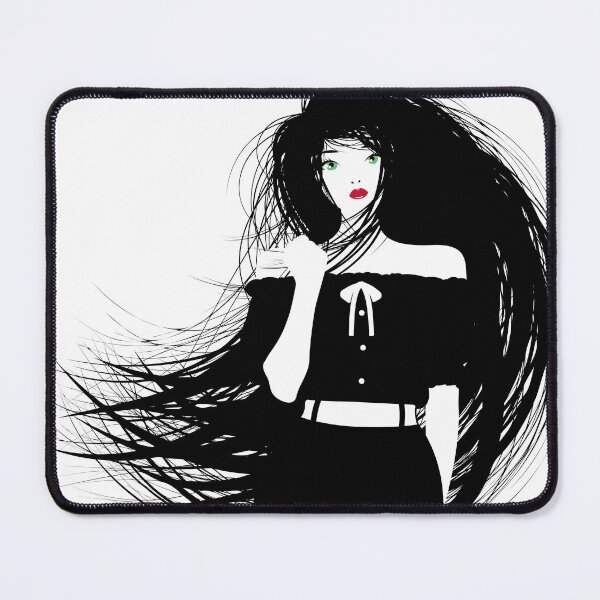 Item preview, Girl with long black hair and red eyes designed and sold by Keltoi-art.